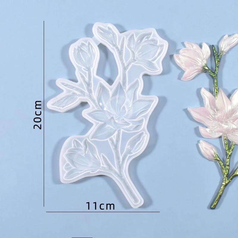 

2Pcs Creative and Beautiful Simulation Flower Branch Table Jewelry Silicone Diy Crystal Glue Mold