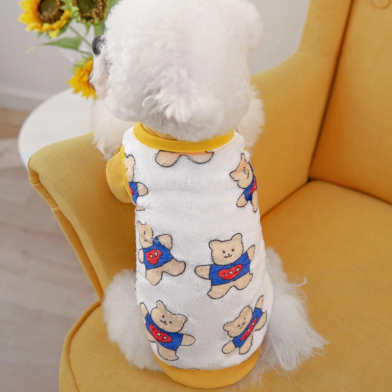 

Теплая Флисовая одежда для домашних животных, пальто для домашних питомцев с милым медведем, Женская куртка для щенка, пуловер для французс...