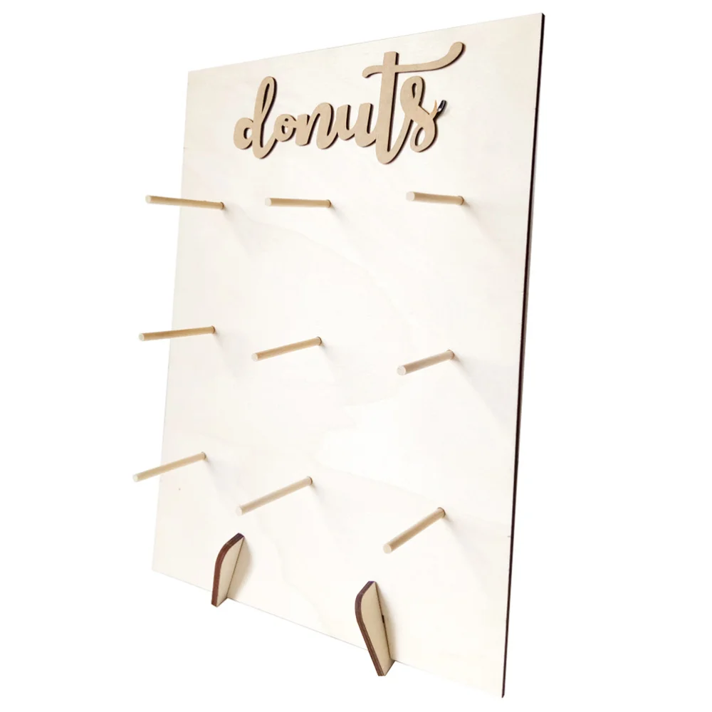 

1PC Wooden Donut Display Frame Doughnut Stand Holder Wedding Birthday Party Supplies