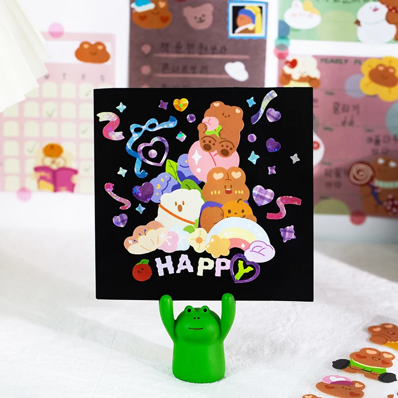 Набор наклеек для скрапбукинга Mohamm кавайный мультяшный медведь штук | Канцтовары