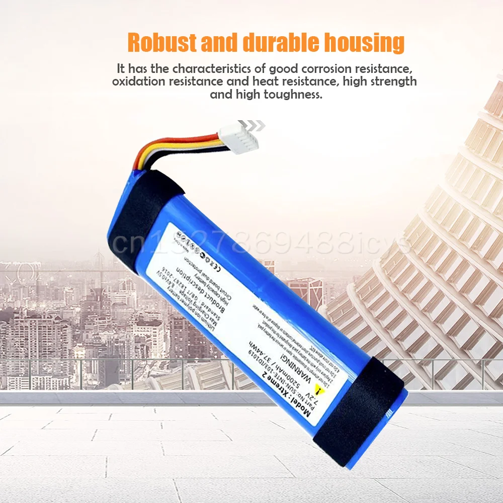 7.2V 5200mAh Lithium Replacement Battery SUN-INTE-103 2INR19/66-2 ID1019 For JBL Xtreme 2 Xtreme2 Bluetooth Speaker | Электроника