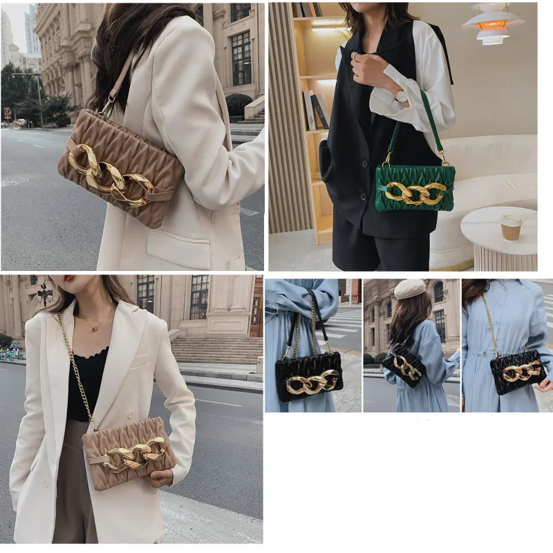 Шляпа-федора унисекс темно-зеленая легкая оверсайз с цепочкой комплект из двух