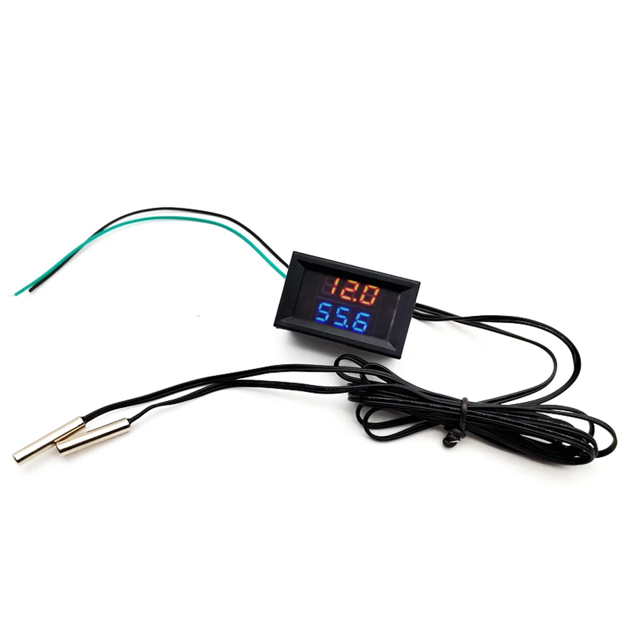 

2-Way Temp Gauge Red+Blue LED Digital Display For Intercooler Supercharger