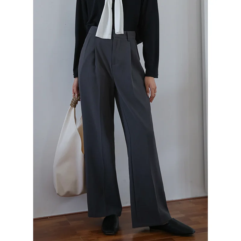 

JCHB 2021 Korean Fashion Trousers for Women Wide Leg Pants Female White Oversized Pants Spring Autumn Pantalones De Mujer Pph40