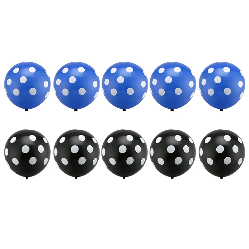 dark blue black 10 шт./лот латексные шары в красный и черный горошек Божья коровка свадебные декоративные принадлежности Globos Baby Shower Микки Маус тематические вечерние шары - Цвет: dark blue black
