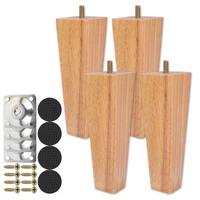 4 pcs solid wood furniture legs inclined cone sofa bed cabinet table and chair replacement feet sloping foot height 61015cm