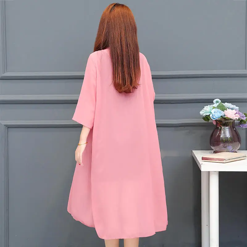 

Chiffon Blouse Cardigan Women Clothes Casual Plus Size Long Blouse Ladies Tops Coat Streetwear Loose Beach Cardigan S-3XL Q3961