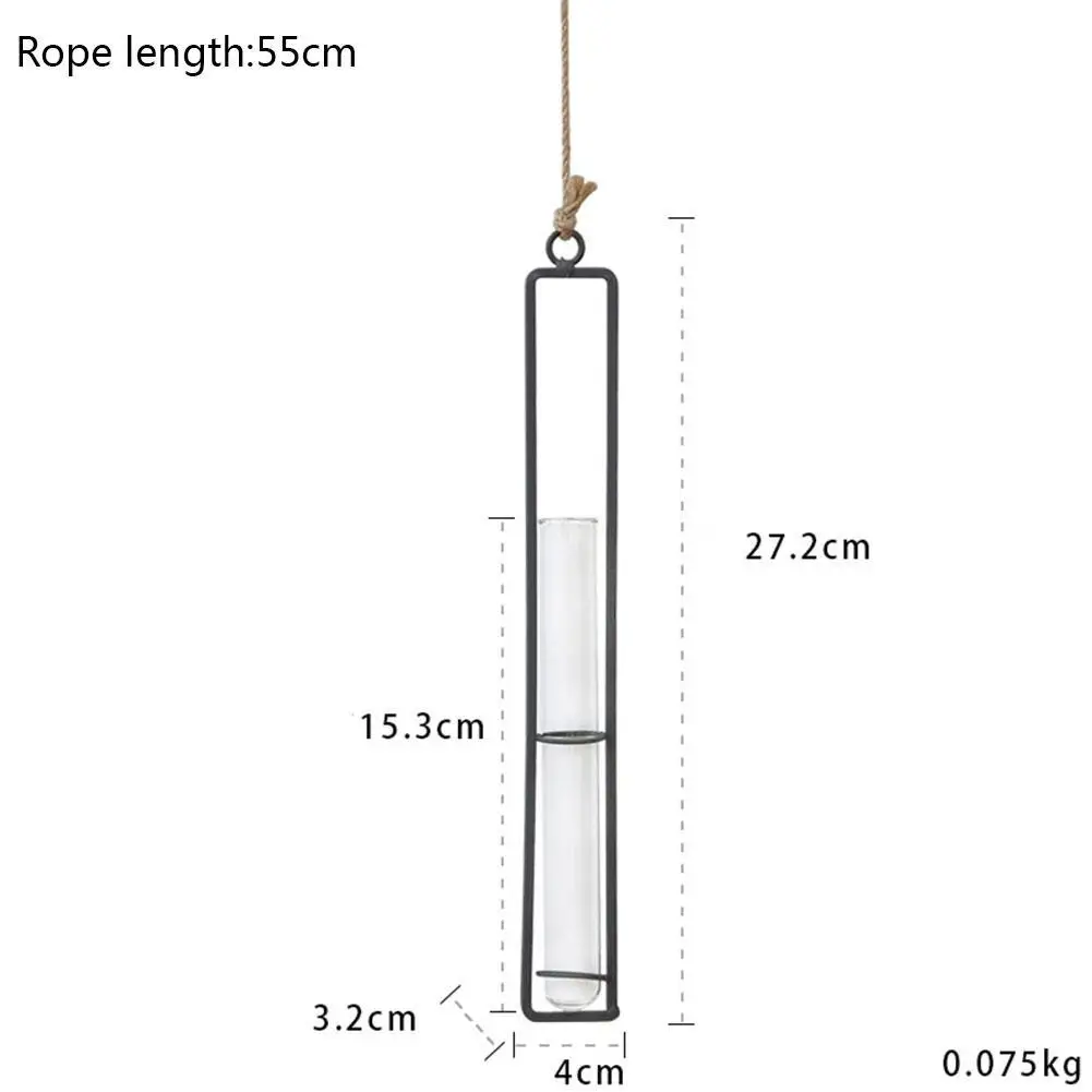 

Hanging Flower Bottle Home Decoration Glass And Wood Vase Planter Terrarium Table Desktop Hydroponic Vase Transparent Test Tube
