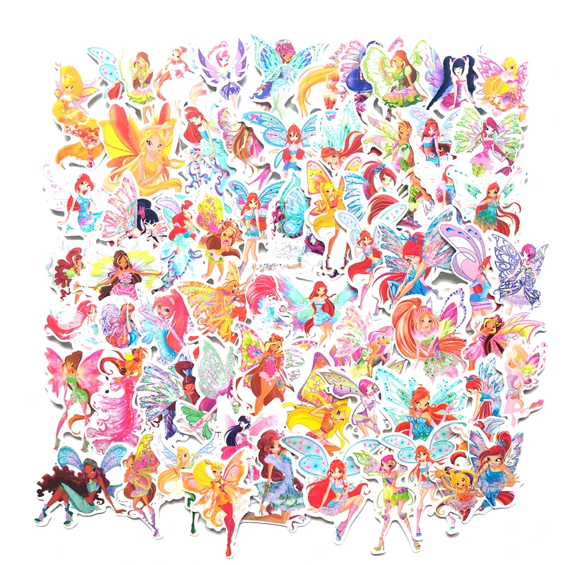 70 шт. бабочки цветы фея игрушечные Стикеры для детских комнат девушек творчества