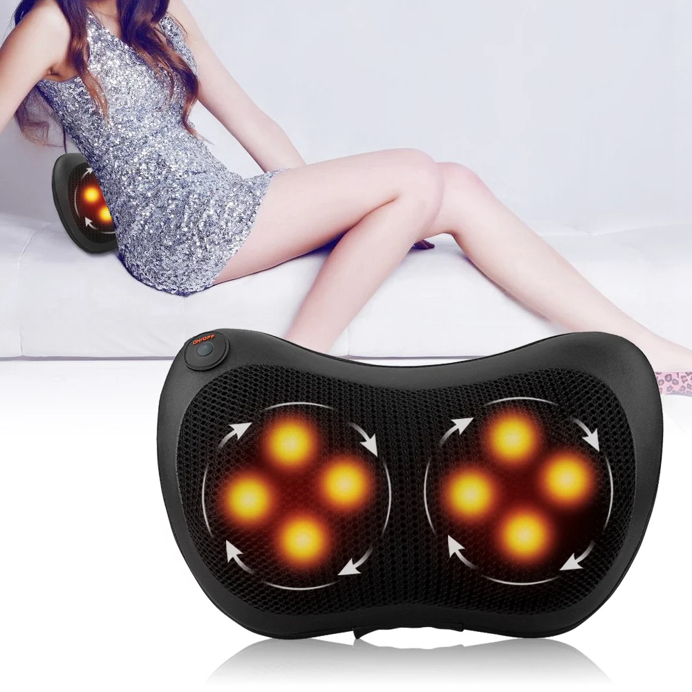 Подушка для массажа шеи плеч и спины 8 роликов | Автомобили мотоциклы