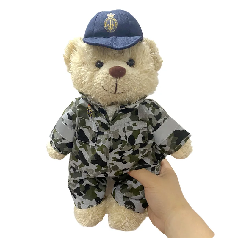 

High Quality 33cm Australian Navy Camouflage Teddy Bear Soldier Stuffed Plush Toy Kids Toys Collection Gift