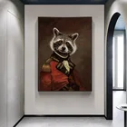 Скандинавская ретро ностальгия джентльмен Холст Картина стена искусство Коза Зебра животные постеры и принты стены картины для гостиной