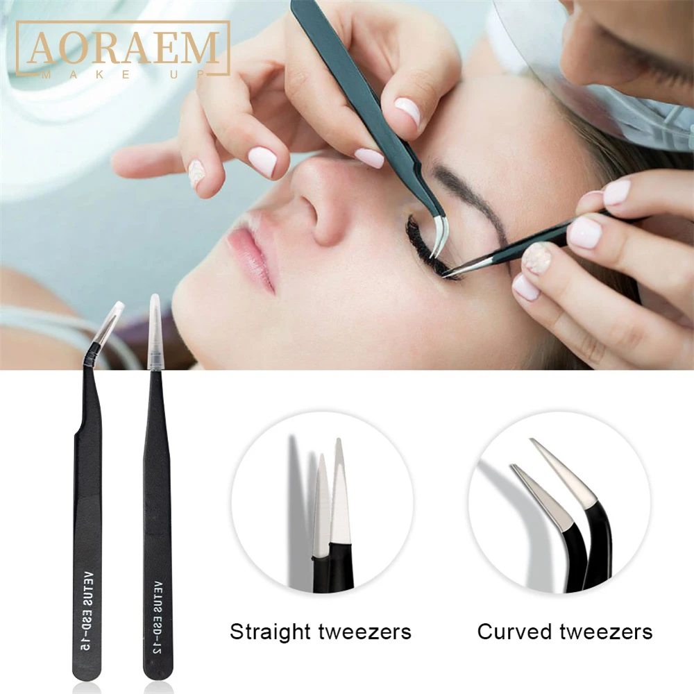 

AORAEM Eyelashes Extension Exercise Kit Eye's Makeup Set Grafting Eyelash Tools Practice Head Eye Lashes Graft Tweezers Brush