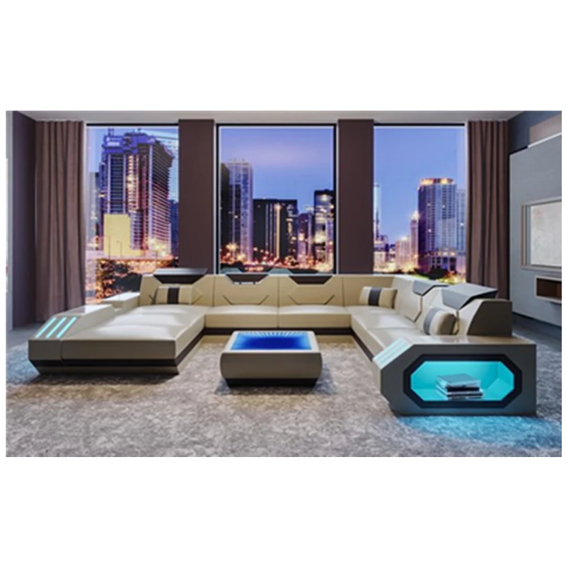 Лидер продаж Гостиная угловой диван с великолепным дизайном кожаный Диванный