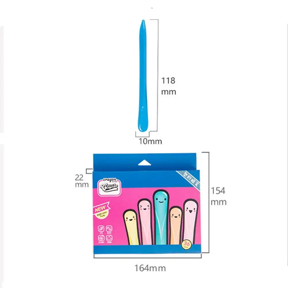 

Children Kids Stationery School Supplies 36-color Triangle Crayons Student Safety Non-toxic Triangle Coloring Pen