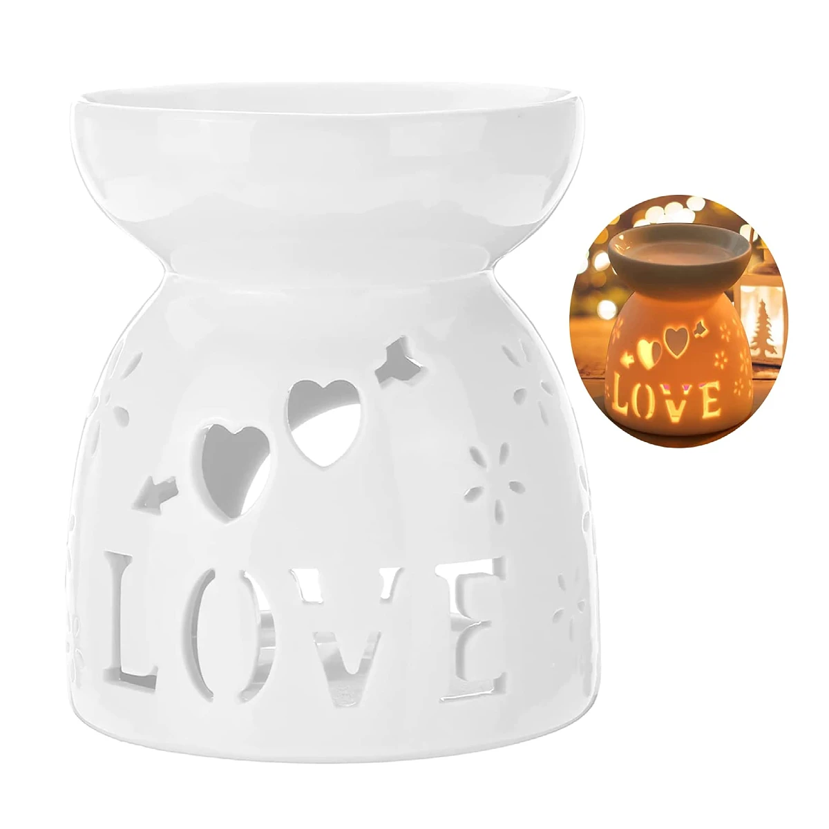 

Wax Melt Essential Oil Burner, Ceramic Aroma Burners Assorted Wax Warmer Aromatherapy Tarts Holder Candle Scented Diffuser