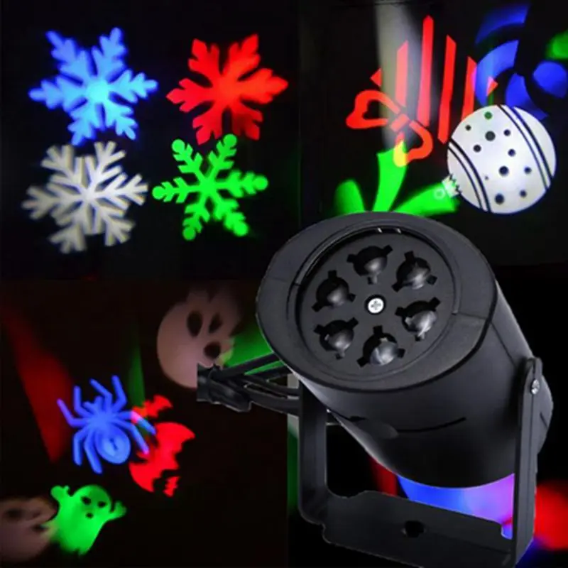 Рождественский проектор свет снежинки звезды узоры открытый сад дома Спальня