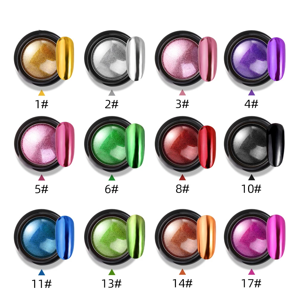 1box Glitter Nail Mirror Powder Metallic Nail Art Uv Gel Polishing Chrome Flakes Pigment Nail Art Powder Decorations Manicure