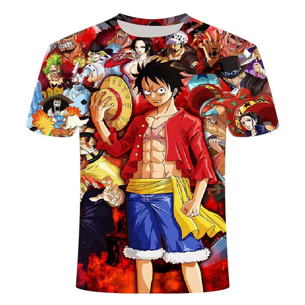 

2020 new Anime Tshirt Summer Men's and women Funny Print One Piece 3d T-shirt Male Hip hop Streetwear O-Neck T Shirts tops&Tees