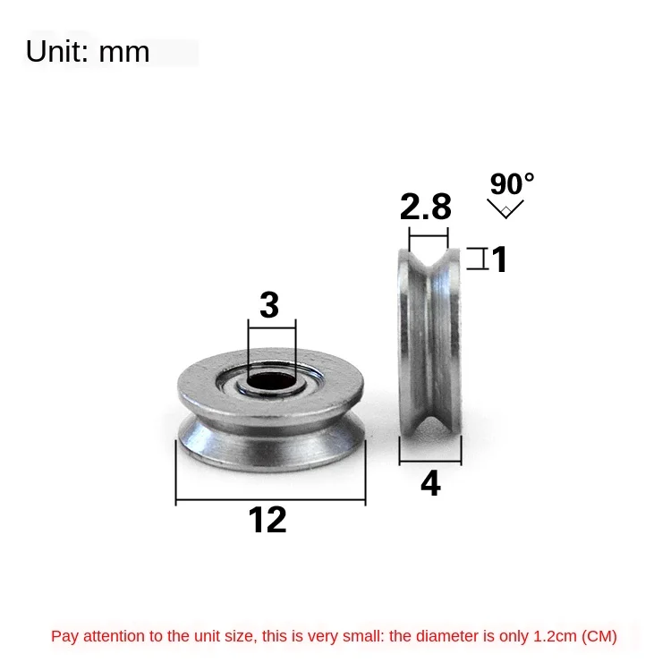 5pcs Micro V-Groove steel Wheel Wire Passing Guide roller Carbon Steel Bearing Pulley Roller 3*12*4mm | Обустройство дома