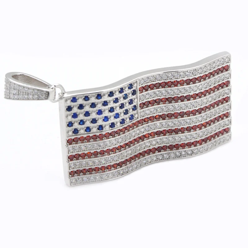 Шарм американский флаг США имитация многоцветный красный голубой драгоценный