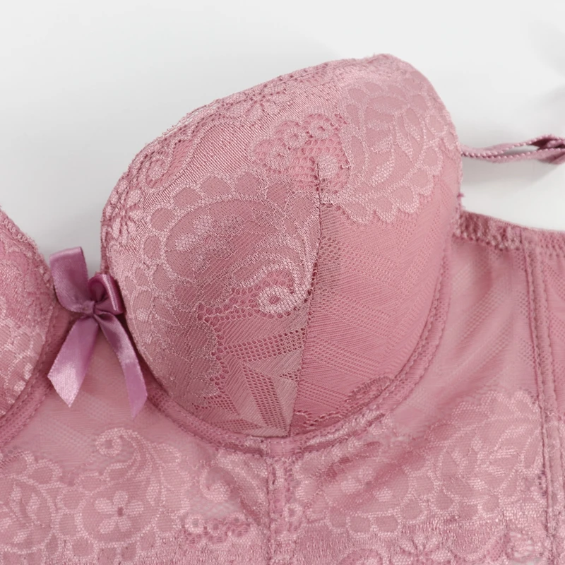 Beauwear со стальными косточками цветочный кружевной плотный удлиненный