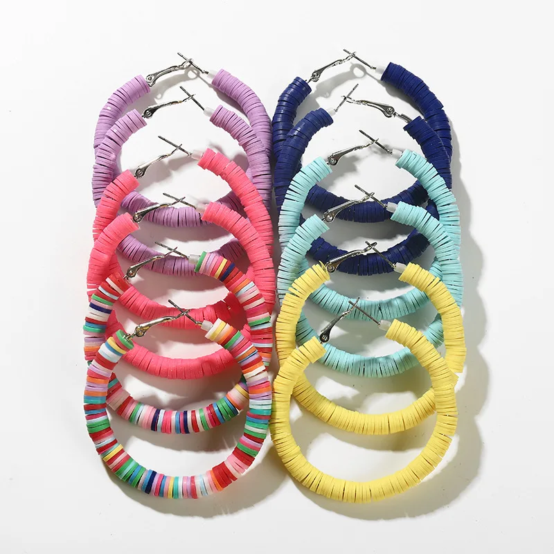 6/12 шт./компл. Смешанный Браслет из полимерной глины и серьги в стиле бохо