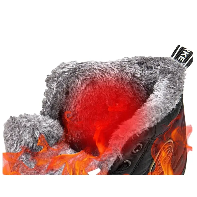 Мужские водонепроницаемые ботильоны Зимние теплые плюшевые ботинки мужские