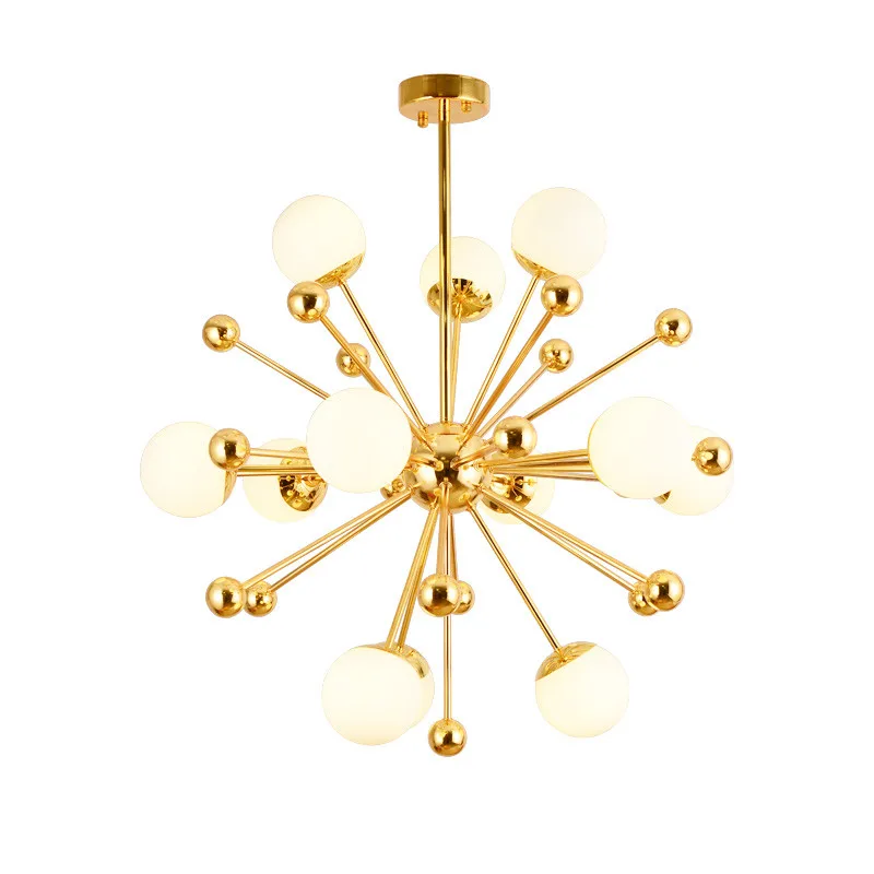 Люстра декоративная золотистая акриловая для кухни ресторана столовой|Люстры| |