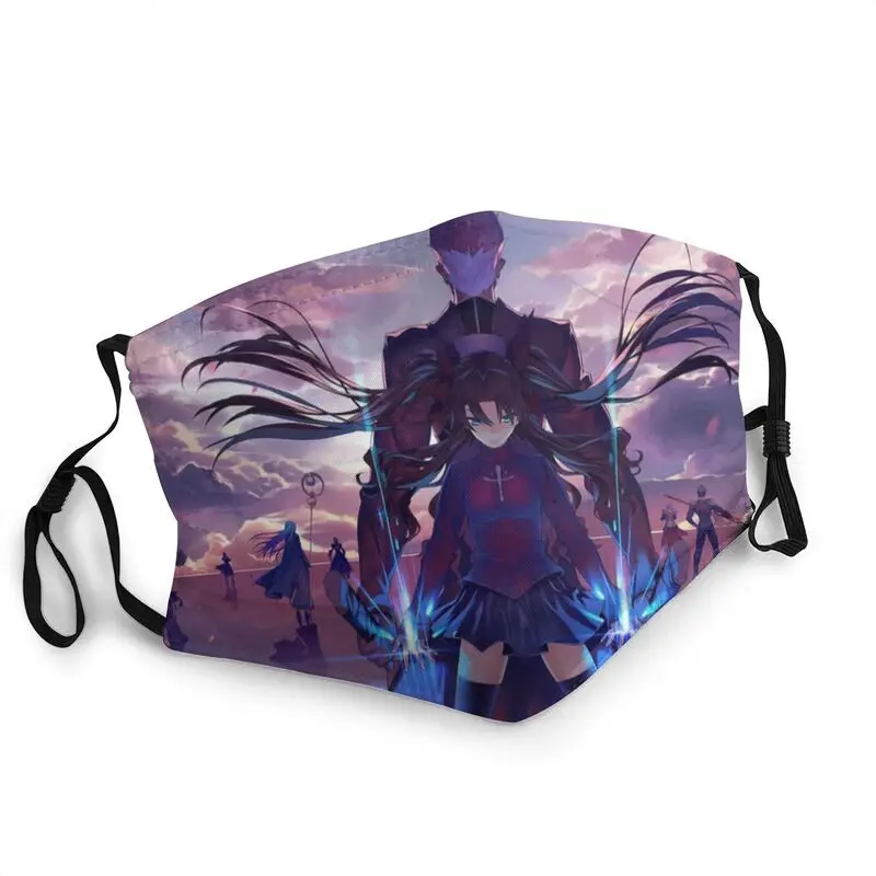 

Регулируемая Маска для лица Rin And Archer с плакатом, Пылезащитная маска для взрослых для Fate Stay Night Аниме Манга с защитой от пыли, респиратор, маск...