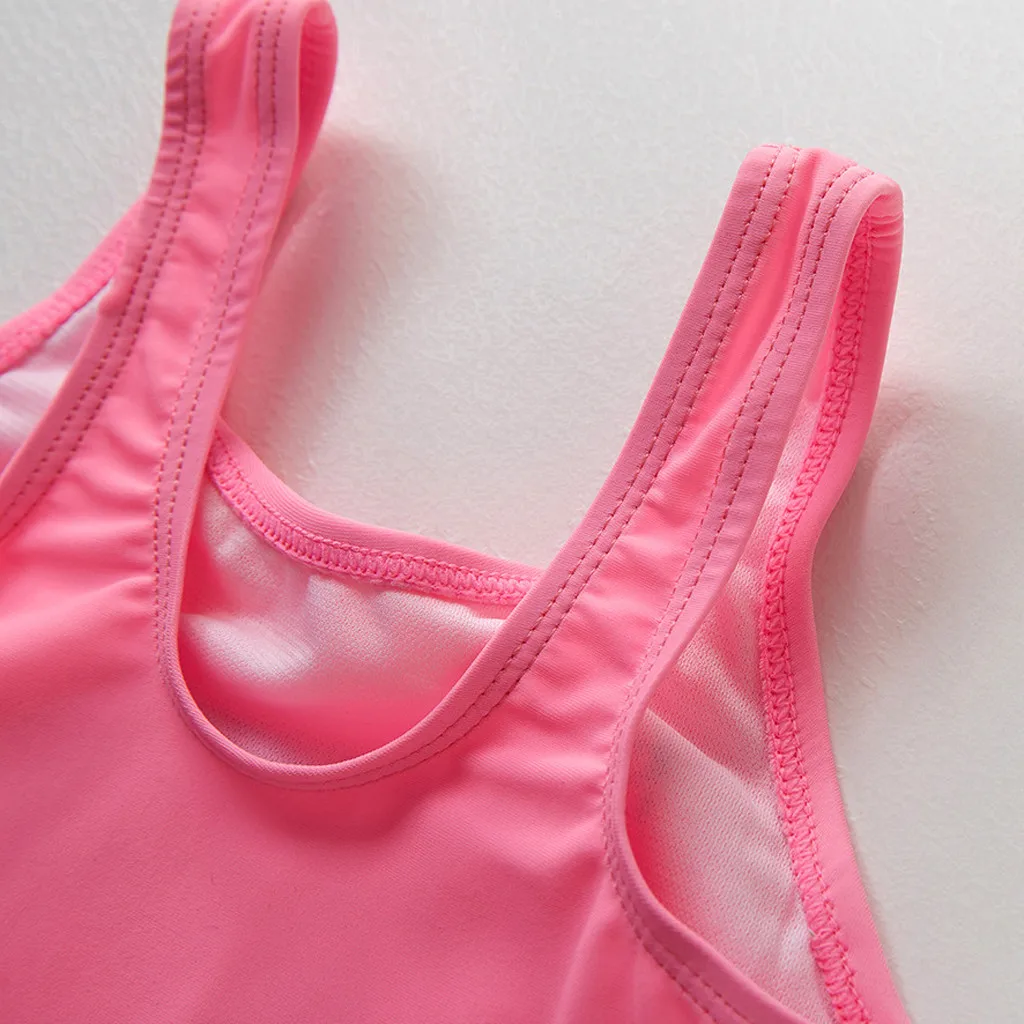 Новые детские летние пляжные бикини для маленьких девочек кавайный розовый