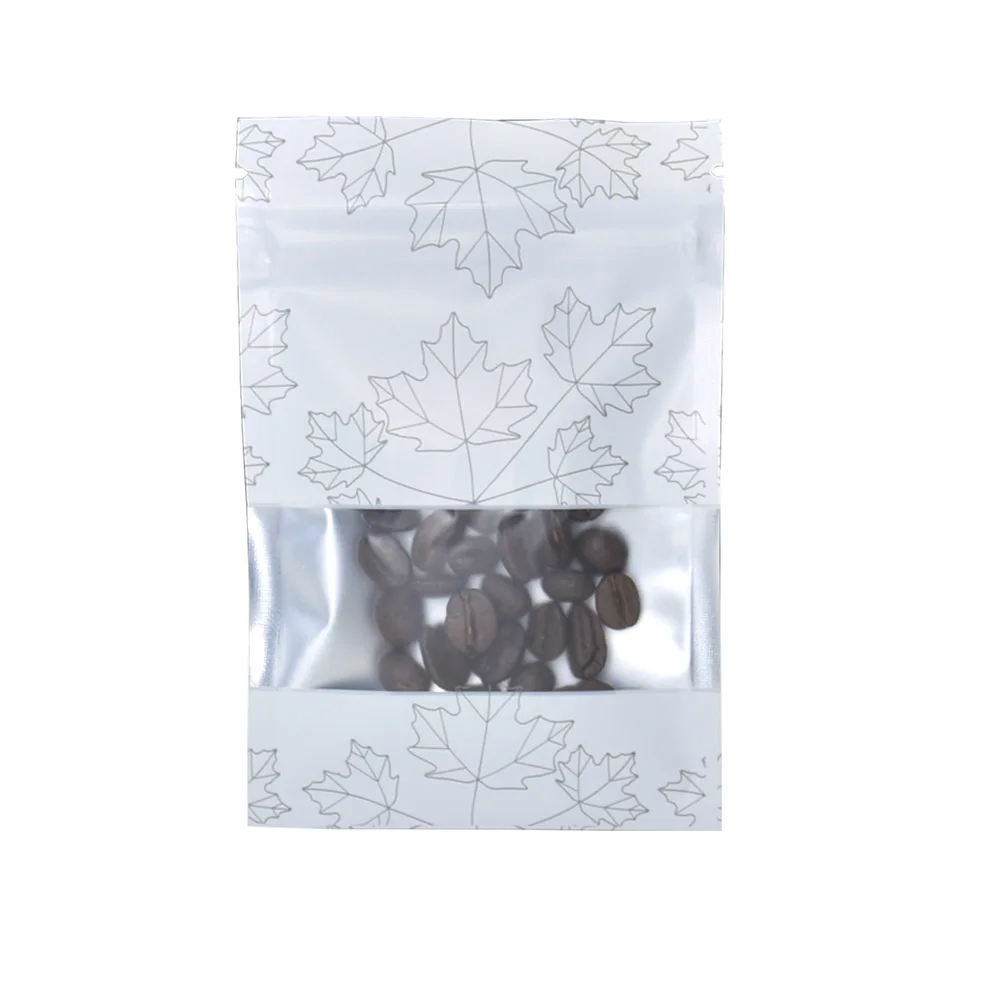 

100Pcs/lot Matte White Zip Lock Mylar Foil Bags with Window Sample Food Snacks Packing Pocket Small Aluminum Foil Zipper Bag