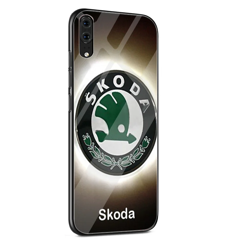 Desxz Стекло чехол для телефона для Xiaomi mi 8 9 Lite Red mi Примечание 5 6 7 Pro A1 A2 6A 4X Pocophone F1 Skoda автомобильные брелки с логотипом