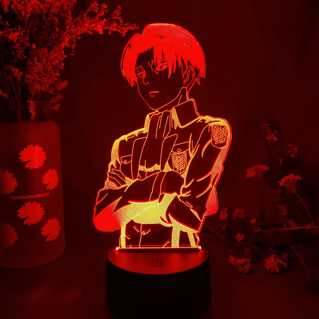 Ночник Levi Ackerman 3D атака на Титанов светодиодный ные сенсорные светильники в
