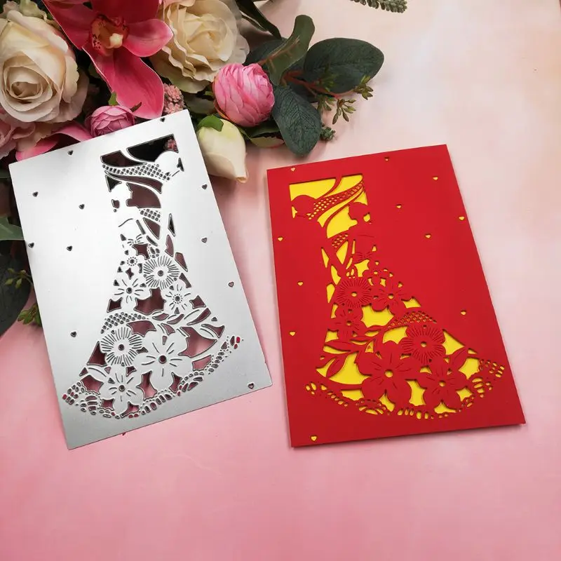 Свадебное платье металлические режущие штампы Трафаретный Скрапбукинг диальбом