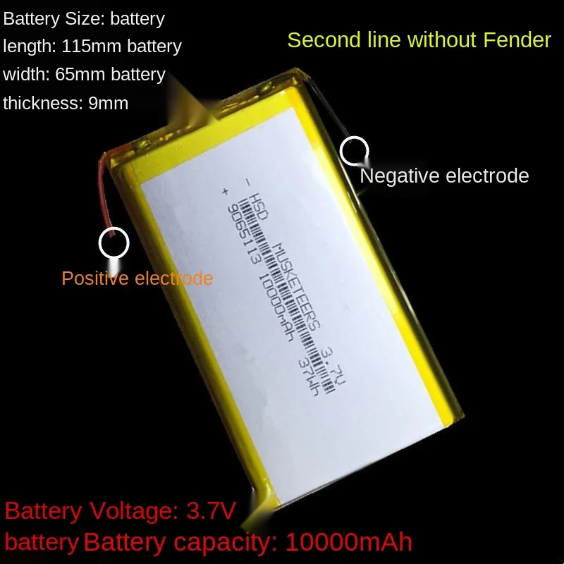 

3.7V new polymer lithium battery 10000mah9065113a with full capacity and built-in cell For Games Accessories Battery
