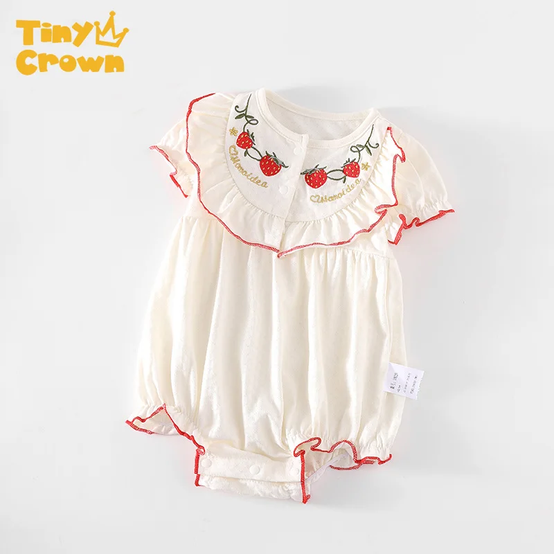 

Крошечный Корона От 0 до 2 лет джемперы с короткими рукавами 100% из хлопка для маленьких девочек милый комбинезон с шортами 2021 летняя одежда д...