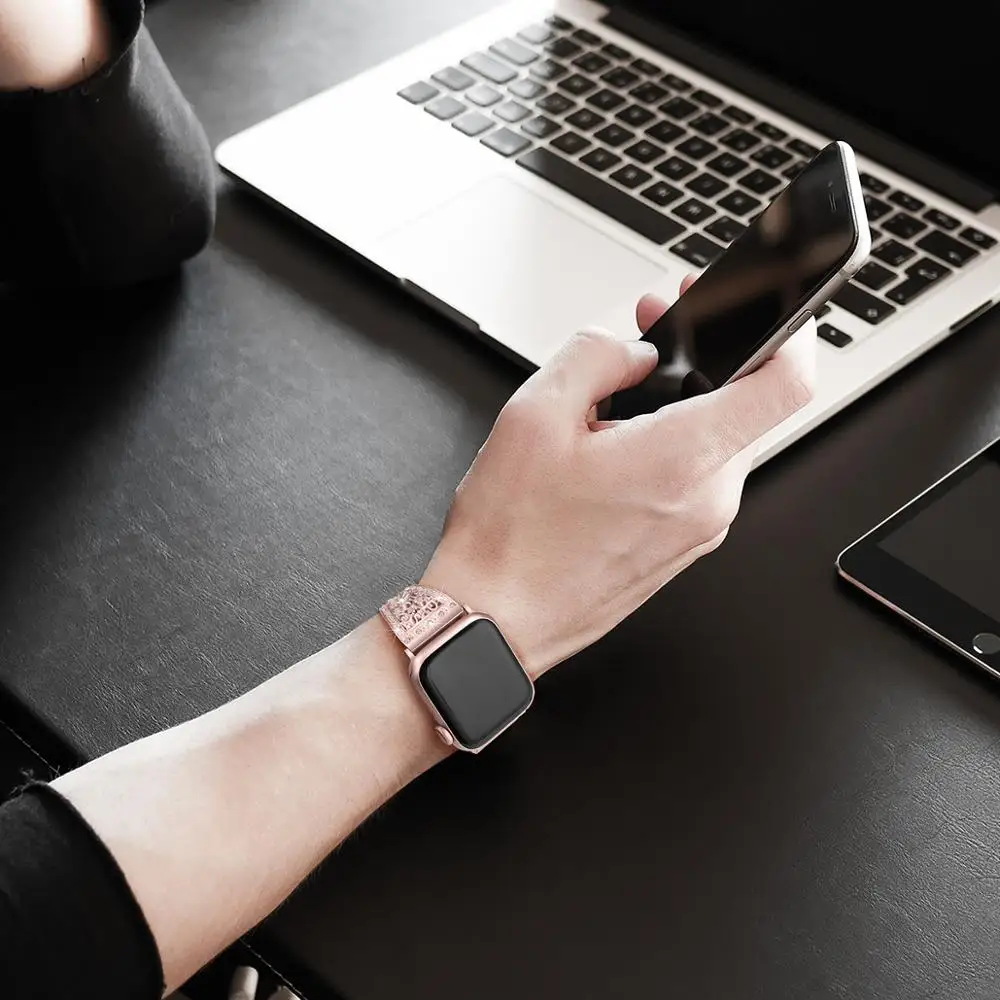 Роскошный ремешок для часов Apple Watch бриллиантовые стразы деловой сменный браслет