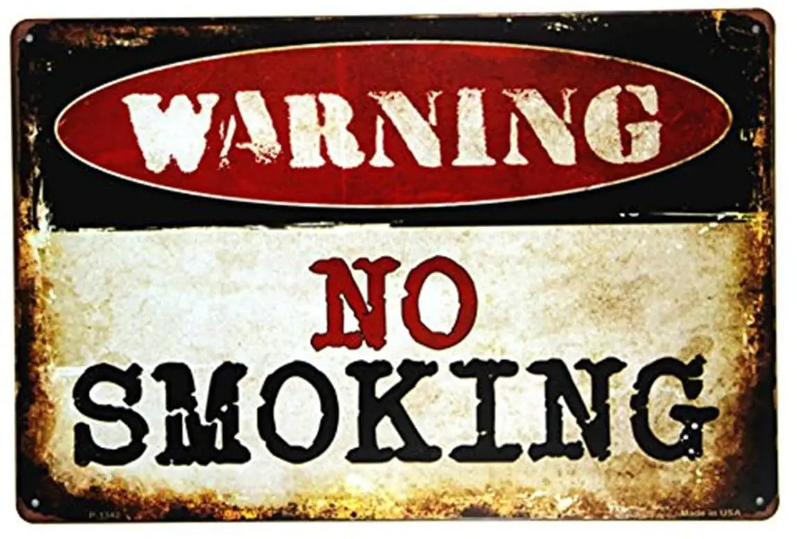 

Винтажный плакат с металлической пластиной, Настенный декор для гаража, магазина, бара, гостиной, Предупреждение о некурении, металлический...