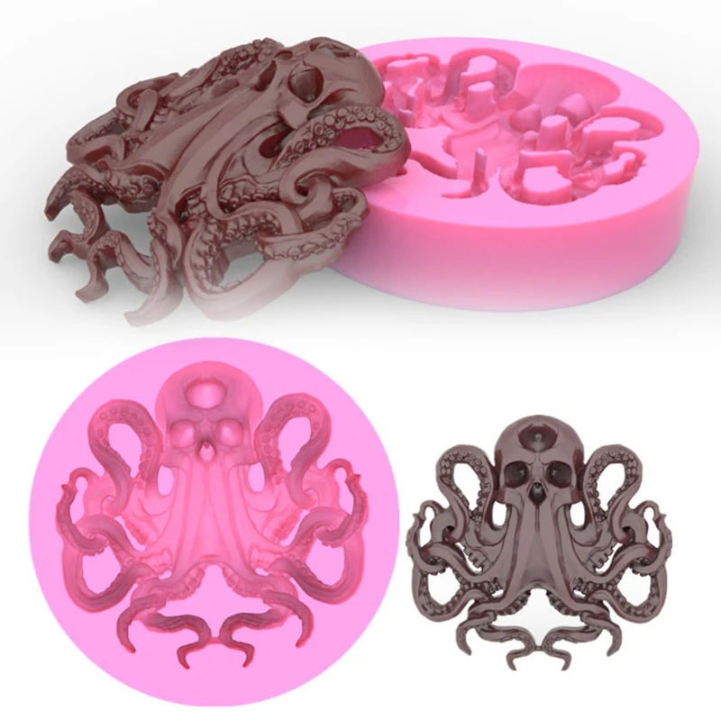

Octopus Sugar Cake Silicone Mold Decorate Party Birthday Wedding Baby Shower Cuttlefish Silicone Molds Tear Resistance