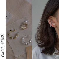 pearl ear clip without pierced temperament ear bone clip female court style retro ear buckle three piece set earrings for women