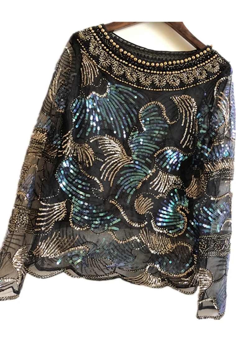 Модные женские сетчатые футболки с блестками прозрачные сексуальные свободные