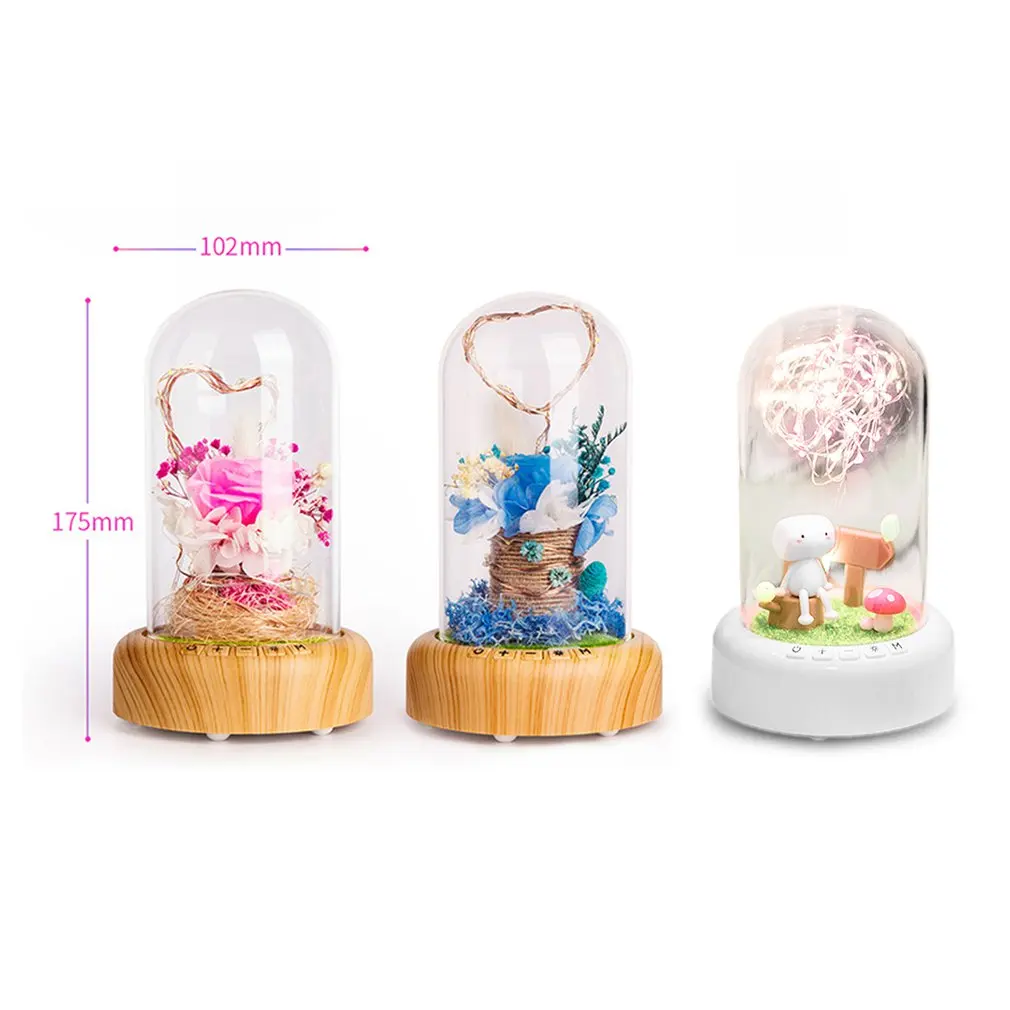 

Glass Jar LED Night Light Wireless Bluetooth Speaker Rechargeable Bottle Light Home Decoration Birthday Gift Bedside Table Lamp