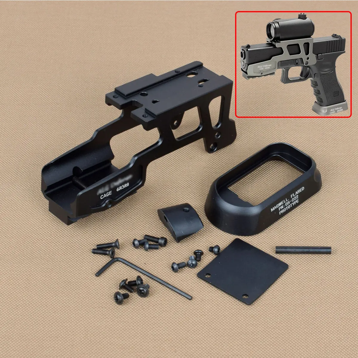 Тактическое крепление для оптического прицела ALG 6 секунд T1 T2 H1 RMR WE KWA Gen3 Glock 17 18C 22 24