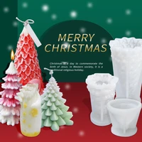 3d christmas tree candle silicone mold diy handmade gift dessert ice cream baking molds christmas tree candle decoration mould