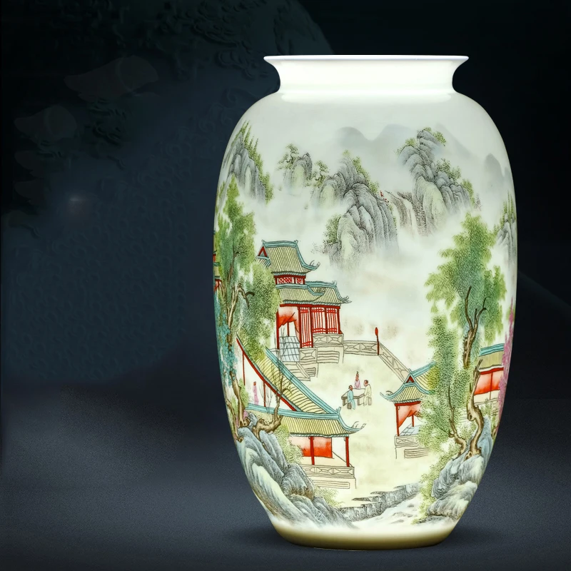 Ваза Цзиндэчжэнь керамика традиционный планшетовый ландшафт для гостиной
