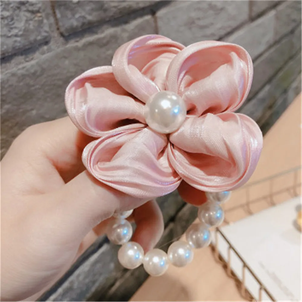 

New Fashion Chiffon Flower Hair Scrunchies Women Hair Ties Sweet Hair Rope Rubber Bands Ponytail Holder Hair Accessories