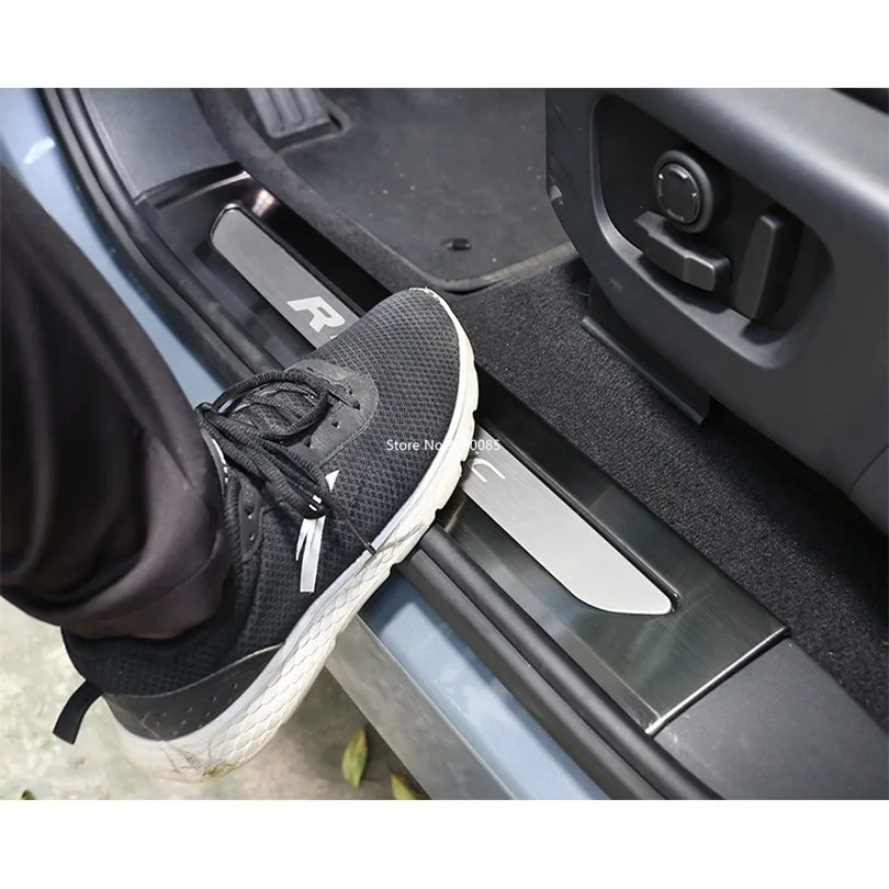 Черный серебристый цвет Нержавеющая сталь внутри порога Панель Накладка