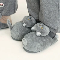 fluffy hug cat slippers girls winter indoor slides cute bedroom shoes furry slippers women white kitty mules funny home slippers