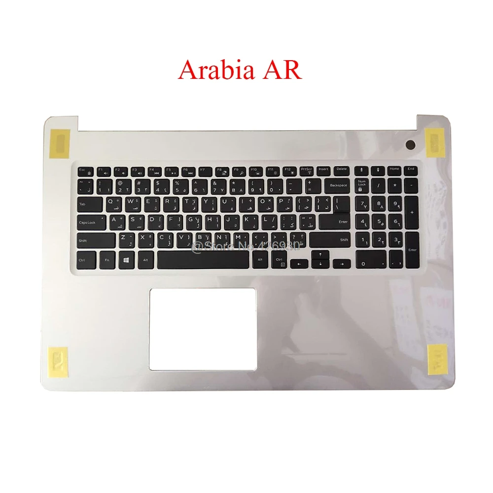 

Laptop Palmrest Backlit AR keyboard For DELL For Inspiron 17 5770 P35E 0GV9FW GV9FW 0KWCVD KWCVD silver with Arabia new